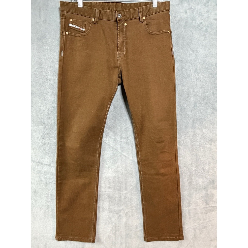 Diesel Straight Leg Pants Mens 34 Brown Good Vintage 90s Faded Made in Italy